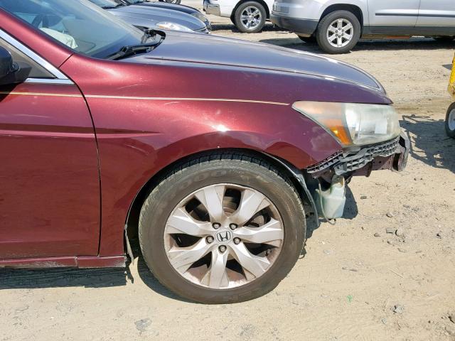 1HGCP26879A088684 - 2009 HONDA ACCORD EXL BURGUNDY photo 9