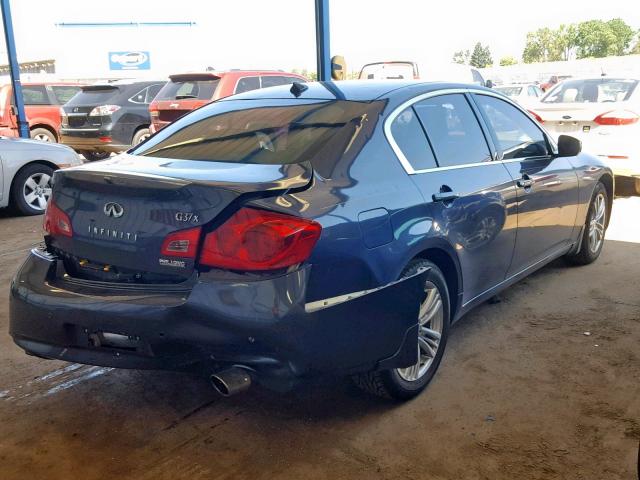 JN1CV6AR4AM457518 - 2010 INFINITI G37 BLUE photo 4