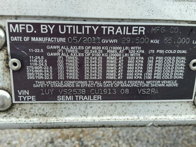 1UYVS2538CU191308 - 2012 UTILITY REEFER WHITE photo 10