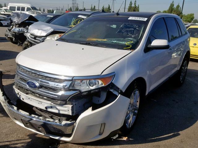 2FMDK3JC3DBA17395 - 2013 FORD EDGE SEL WHITE photo 2