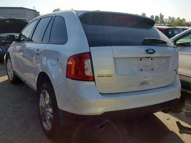 2FMDK3JC3DBA17395 - 2013 FORD EDGE SEL WHITE photo 3