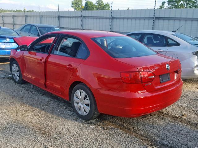 3VW2K7AJ0CM390860 - 2012 VOLKSWAGEN JETTA BASE RED photo 3