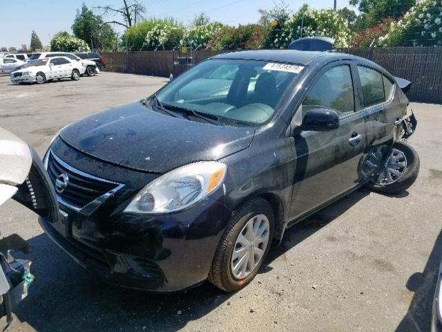 3N1CN7APXCL878029 - 2012 NISSAN VERSA S BLACK photo 2