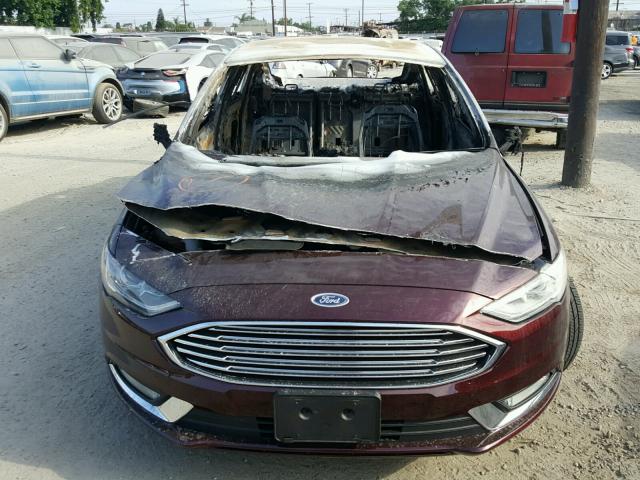 3FA6P0G72HR275699 - 2017 FORD FUSION S BURGUNDY photo 10