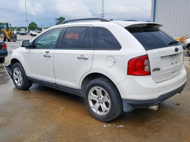 2FMDK3JC2BBA41362 - 2011 FORD EDGE SEL WHITE photo 3