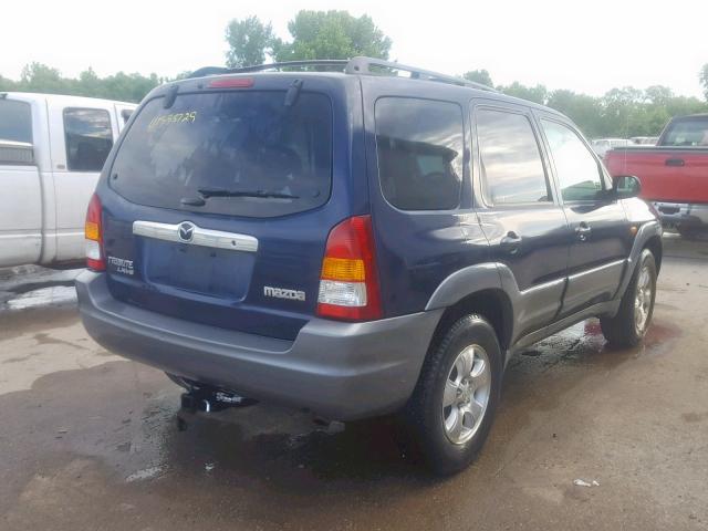 4F2YU09182KM66155 - 2002 MAZDA TRIBUTE LX BLUE photo 4