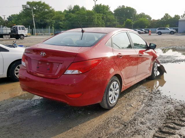 KMHCT4AE2HU315369 - 2017 HYUNDAI ACCENT SE RED photo 4