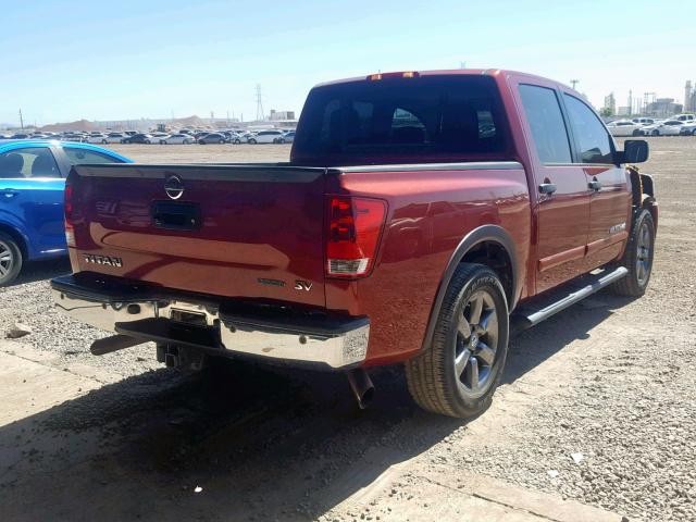 1N6BA0ED3FN503872 - 2015 NISSAN TITAN S BURGUNDY photo 4