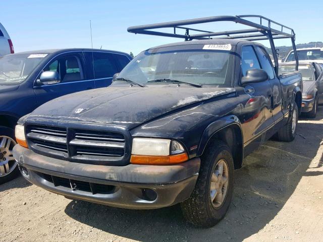 1B7FL22P0XS232765 - 1999 DODGE DAKOTA BLACK photo 2