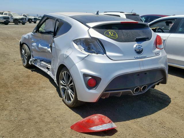 KMHTC6AE2HU314802 - 2017 HYUNDAI VELOSTER T SILVER photo 3