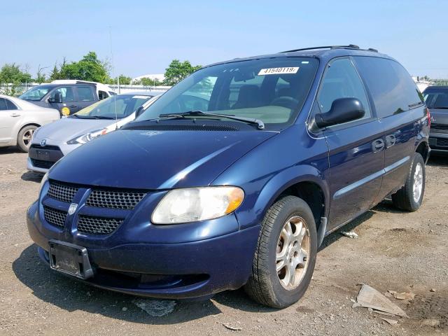 1D4GP25R53B246325 - 2003 DODGE CARAVAN SE BLUE photo 2