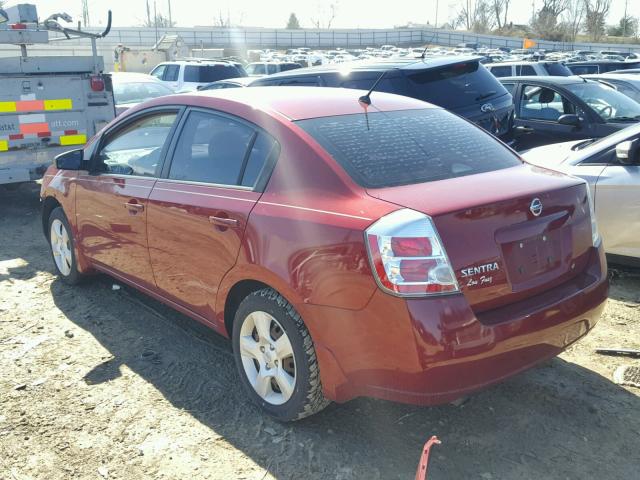 3N1AB61EX8L707412 - 2008 NISSAN SENTRA 2.0 MAROON photo 3