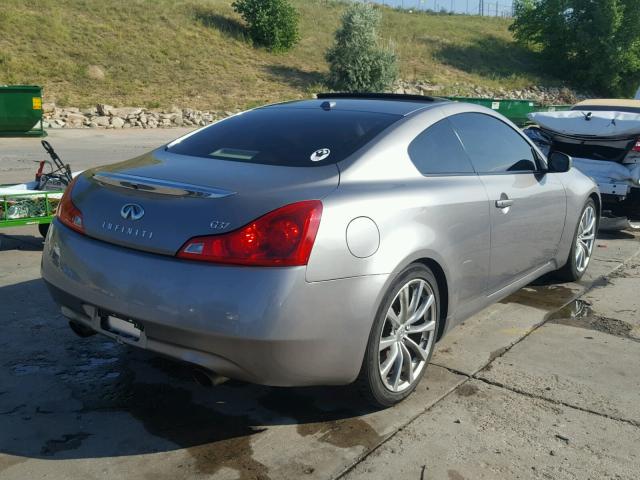 JNKCV64E38M107263 - 2008 INFINITI G37 BASE SILVER photo 4