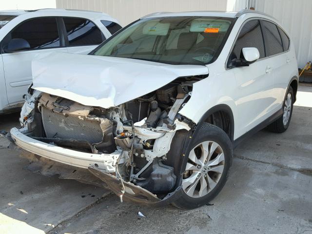 5J6RM4H70EL027400 - 2014 HONDA CR-V EXL WHITE photo 2