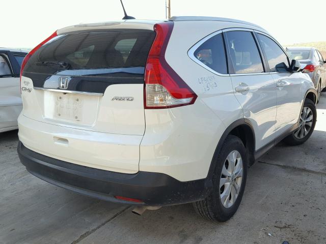 5J6RM4H70EL027400 - 2014 HONDA CR-V EXL WHITE photo 4