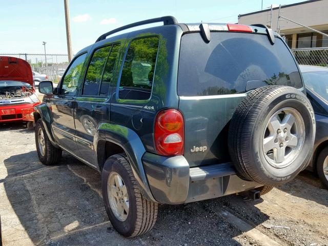 1J4GL58K32W105957 - 2002 JEEP LIBERTY LI GREEN photo 3