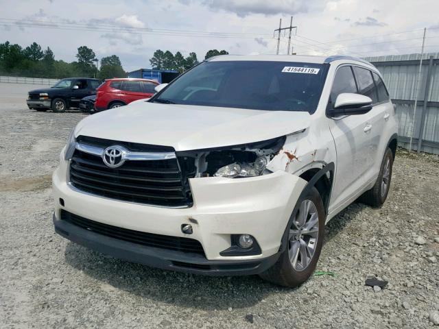 5TDKKRFH3FS070988 - 2015 TOYOTA HIGHLANDER WHITE photo 2