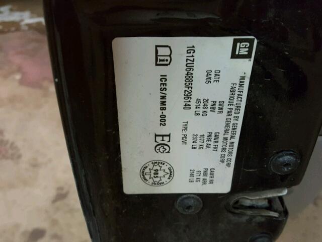 1G1ZU64885F296140 - 2005 CHEVROLET MALIBU MAX შავი ფოტო 10