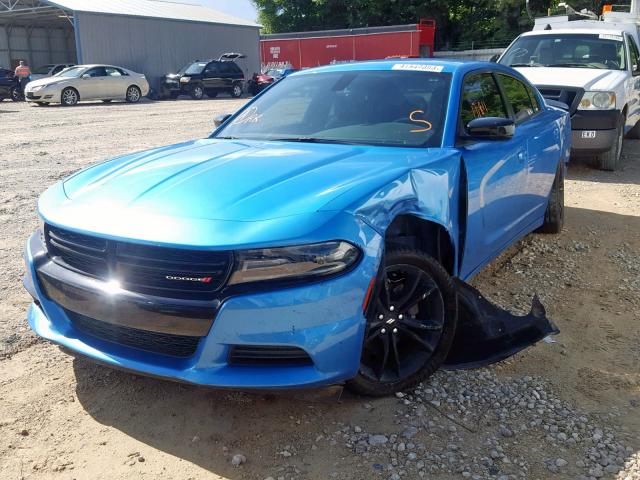 2C3CDXBG0JH319369 - 2018 DODGE CHARGER SX BLUE photo 2