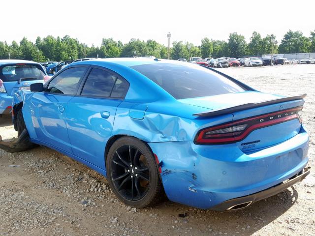 2C3CDXBG0JH319369 - 2018 DODGE CHARGER SX BLUE photo 3