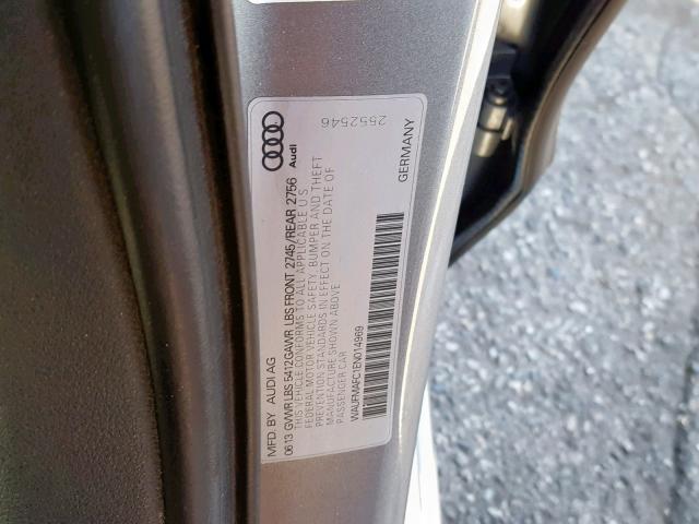 WAUFMAFC1EN014969 - 2014 AUDI A6 PREMIUM GRAY photo 10