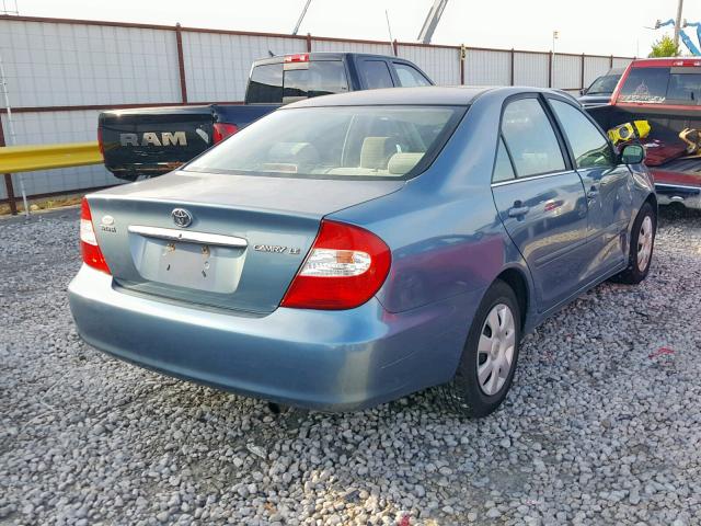 4T1BE32K83U710279 - 2003 TOYOTA CAMRY LE BLUE photo 4