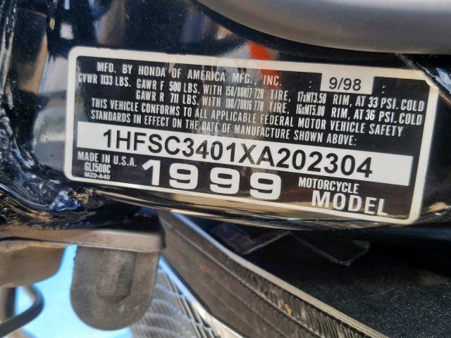 1HFSC3401XA202304 - 1999 HONDA GL1500 C/2 BLACK photo 10