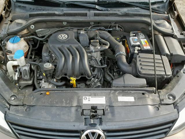 3VW2K7AJ1DM307244 - 2013 VOLKSWAGEN JETTA BASE BROWN photo 7