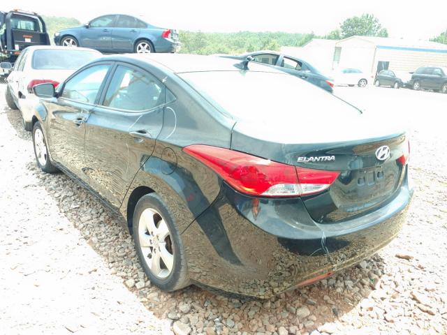 KMHDH4AE1CU472986 - 2012 HYUNDAI ELANTRA GL BLACK photo 3