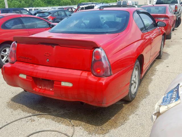 2G1WX12K749218113 - 2004 CHEVROLET MONTE CARL RED photo 4