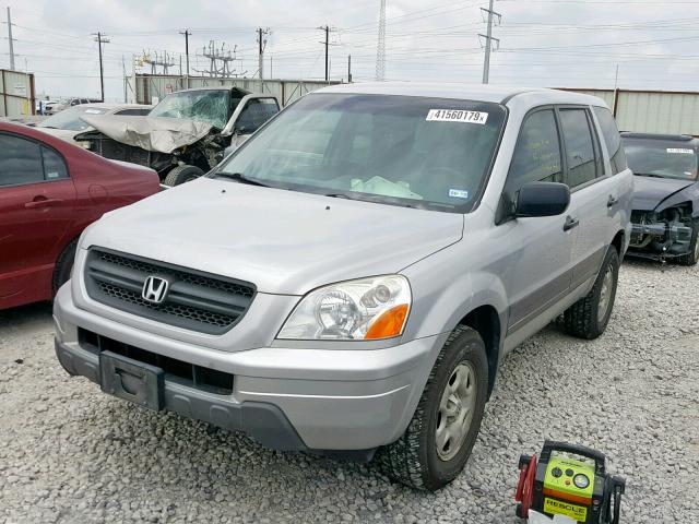 2HKYF18193H603525 - 2003 HONDA PILOT LX SILVER photo 2