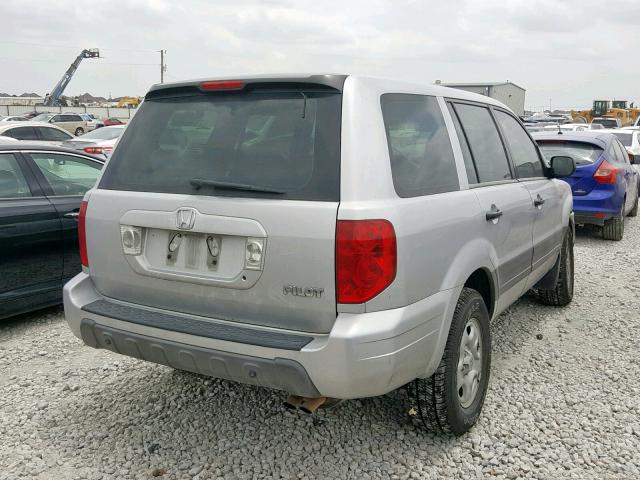 2HKYF18193H603525 - 2003 HONDA PILOT LX SILVER photo 4