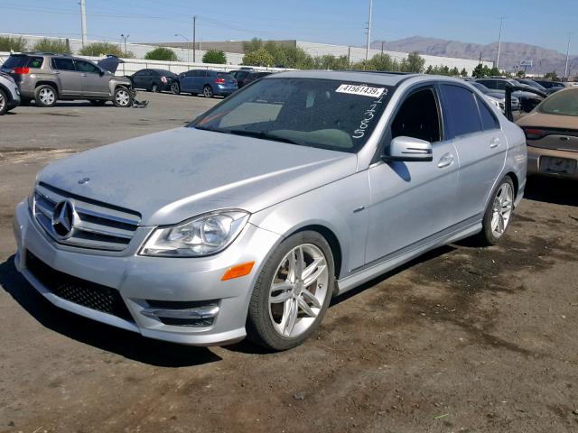 WDDGF4HB3CR211385 - 2012 MERCEDES-BENZ C 250 SILVER photo 2