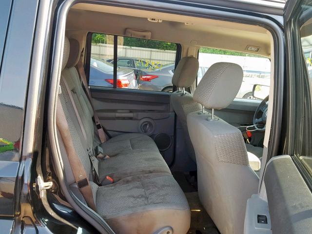 1J8HG48K86C283128 - 2006 JEEP COMMANDER BLACK photo 6