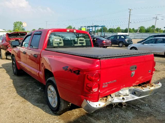 1D7HW48N45S102721 - 2005 DODGE DAKOTA QUA RED photo 3