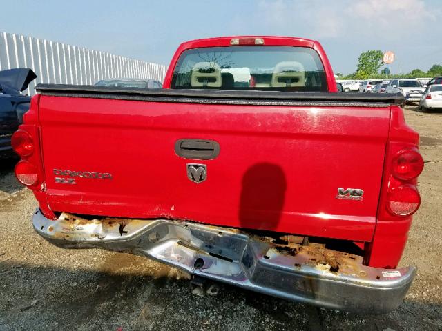 1D7HW48N45S102721 - 2005 DODGE DAKOTA QUA RED photo 9