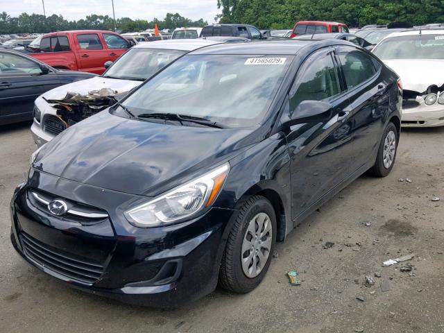 KMHCT4AE4GU136393 - 2016 HYUNDAI ACCENT SE BLACK photo 2