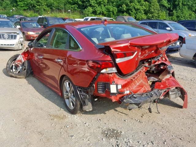 5NPE34AF0JH607494 - 2018 HYUNDAI SONATA SPO RED photo 3