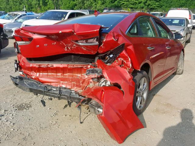 5NPE34AF0JH607494 - 2018 HYUNDAI SONATA SPO RED photo 4