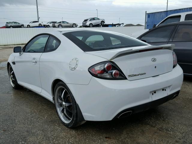 KMHHM66DX7U255239 - 2007 HYUNDAI TIBURON GS WHITE photo 3