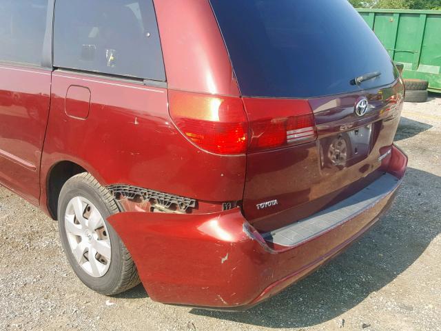 5TDZA23C44S158642 - 2004 TOYOTA SIENNA CE RED photo 9