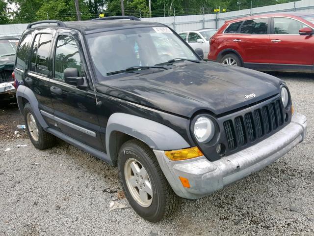 1J4GL48K35W709152 - 2005 JEEP LIBERTY SP BLACK photo 1