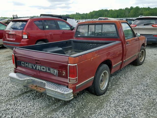 1GCCS14Z0M2233036 - 1991 CHEVROLET S TRUCK S1 BURGUNDY photo 4