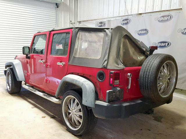 1J4GB39117L117983 - 2007 JEEP WRANGLER X RED photo 3