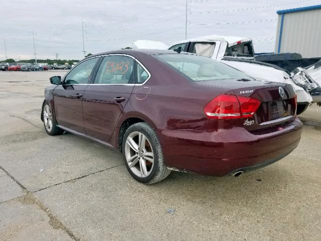 1VWBP7A34EC013049 - 2014 VOLKSWAGEN PASSAT SE MAROON photo 3