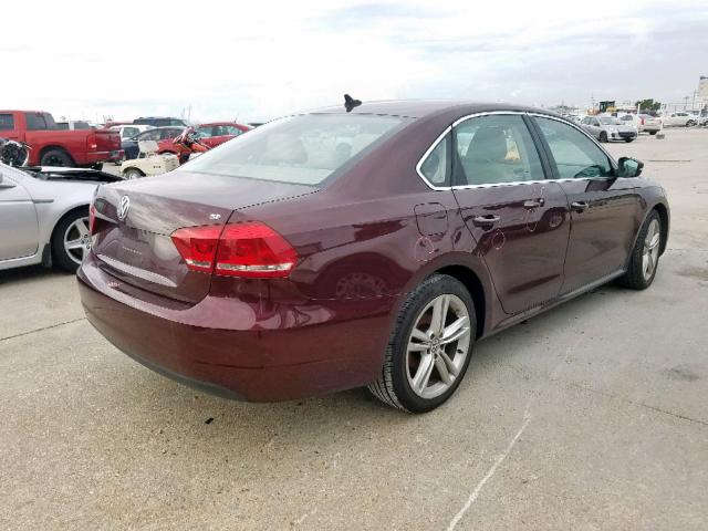 1VWBP7A34EC013049 - 2014 VOLKSWAGEN PASSAT SE MAROON photo 4