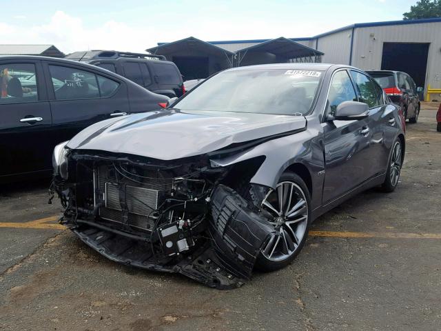 JN1AV7AP1EM690709 - 2014 INFINITI Q50 HYBRID GRAY photo 2