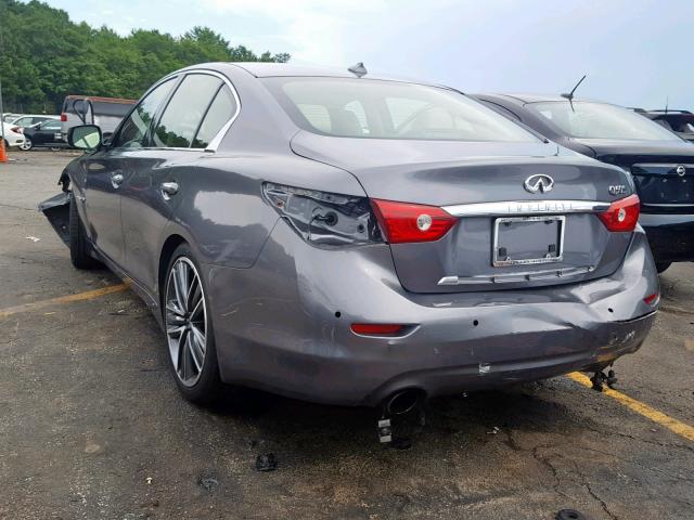 JN1AV7AP1EM690709 - 2014 INFINITI Q50 HYBRID GRAY photo 3