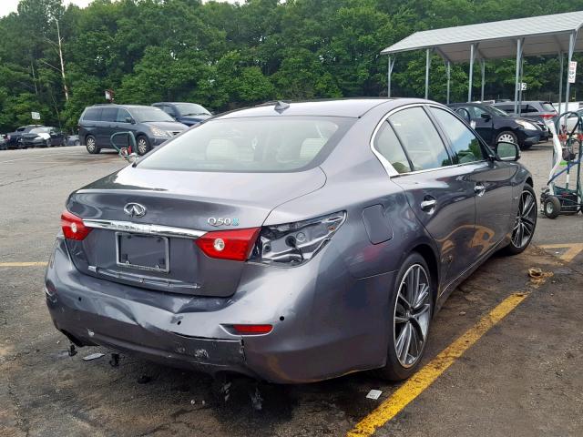 JN1AV7AP1EM690709 - 2014 INFINITI Q50 HYBRID GRAY photo 4