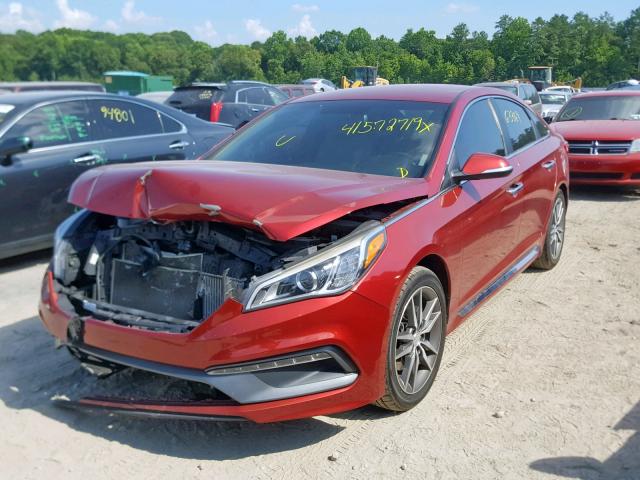 5NPE34AB5FH159466 - 2015 HYUNDAI SONATA SPO RED photo 2